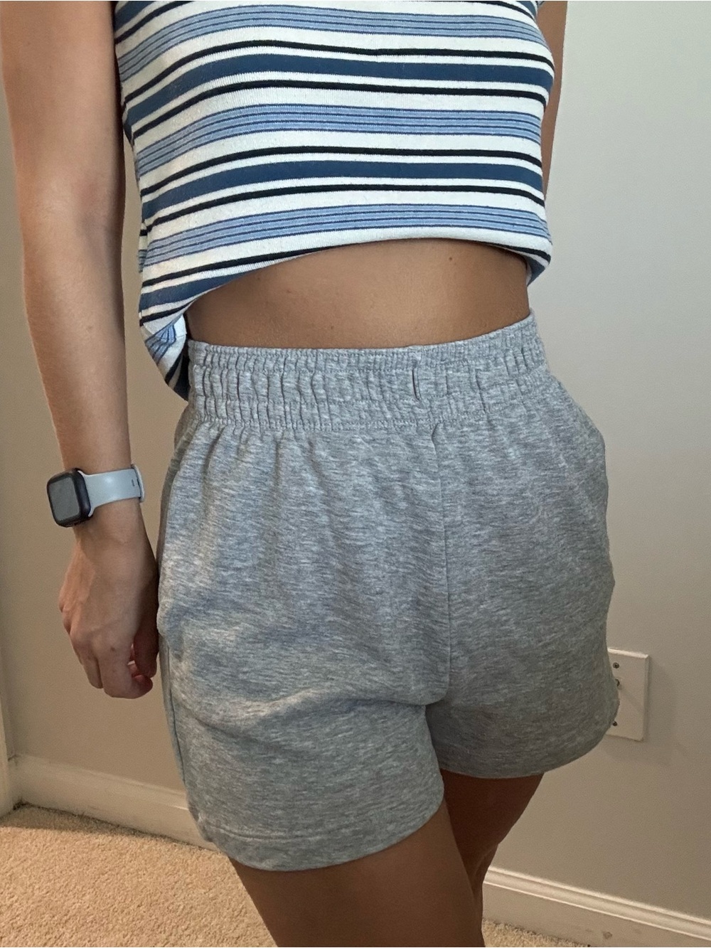 Women's Gray Knit Lounge Shorts